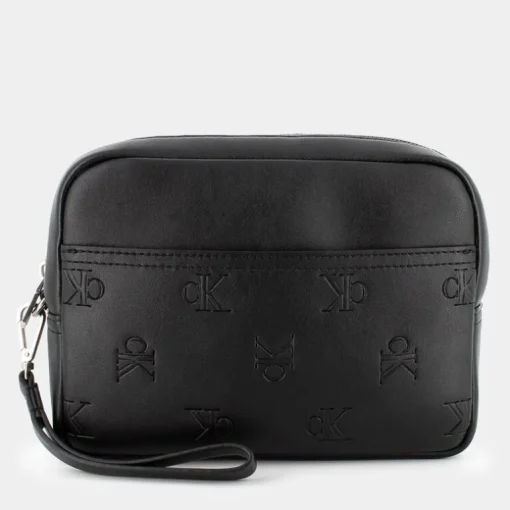 ALL OVER PRINT EMBOSS ZIP POUCH- PICCOLA PELLETTERIA NERO 12066-0GK