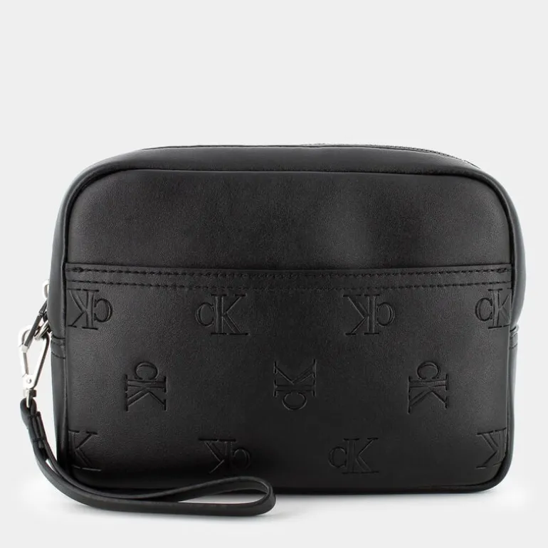 ALL OVER PRINT EMBOSS ZIP POUCH- PICCOLA PELLETTERIA NERO 12066-0GK