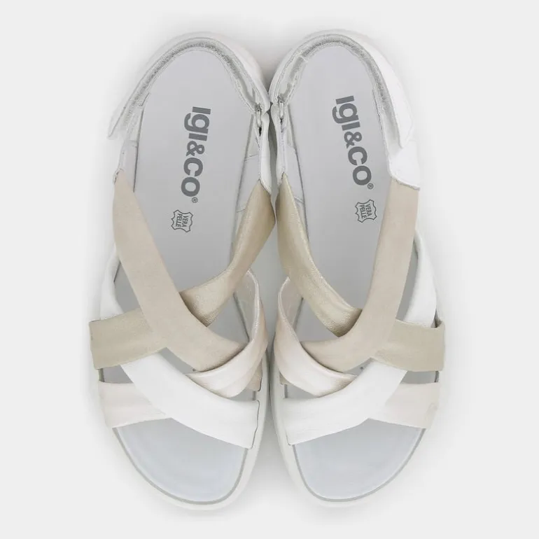 CAROLA- SANDALI BIANCO/PLATINO 7666722