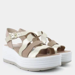 CLEA- SANDALI PLATINO/BEIGE 7667100