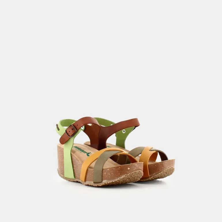 GAUCHO- SANDALI TAUPE/SENAPE/COGNAC/VERDE 24FREGENE