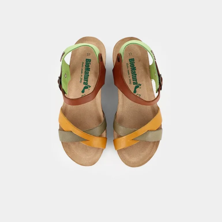 GAUCHO- SANDALI TAUPE/SENAPE/COGNAC/VERDE 24FREGENE