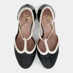 NAPLAK- DECOLLET&Egrave; NERO/CREMA CC-I24D-05