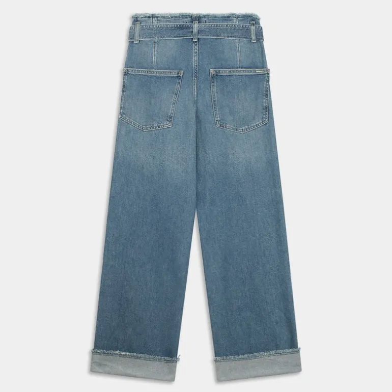 ONLMADDIE EX HW WIDE BELT FOLD UP- PANTALONI BLU 15298093