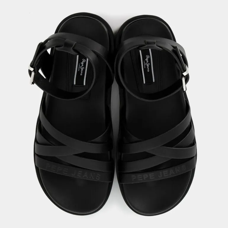 POLA CROSS- SANDALI NERO PLS90661