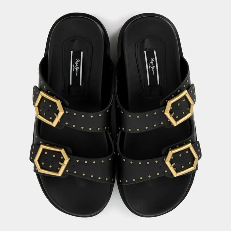 POLA STUDS- SANDALI NERO PLS90662