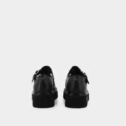 SANDAL W LEATHER BLACK- STRINGATE NERO CLW362600