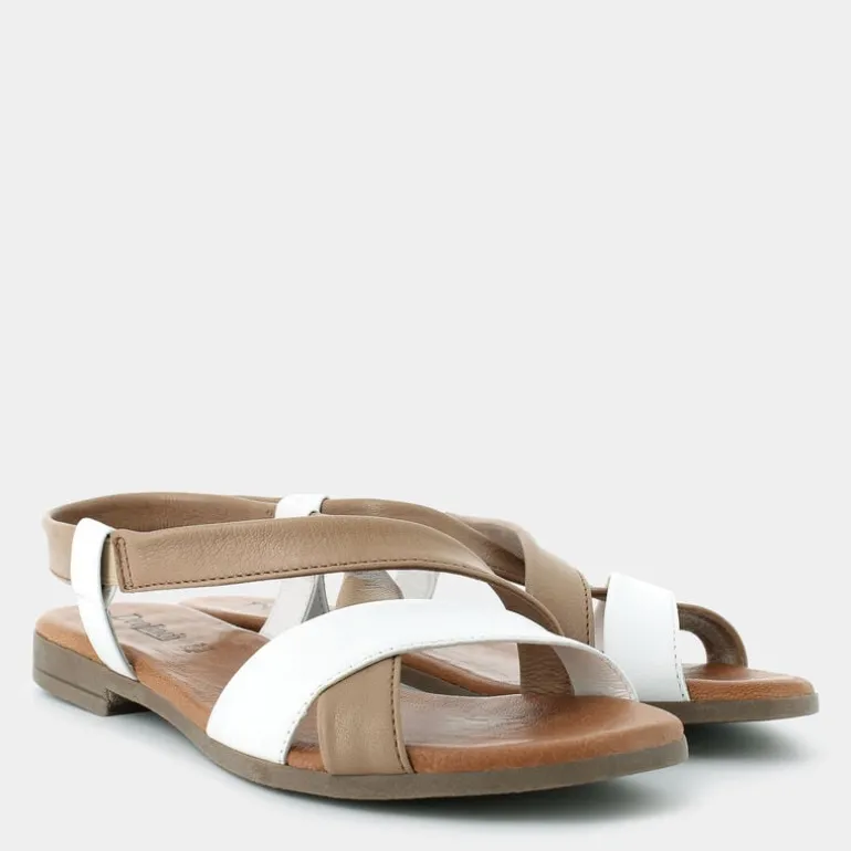 SANDALI BIANCO/NOCCIO MA-E24D-03