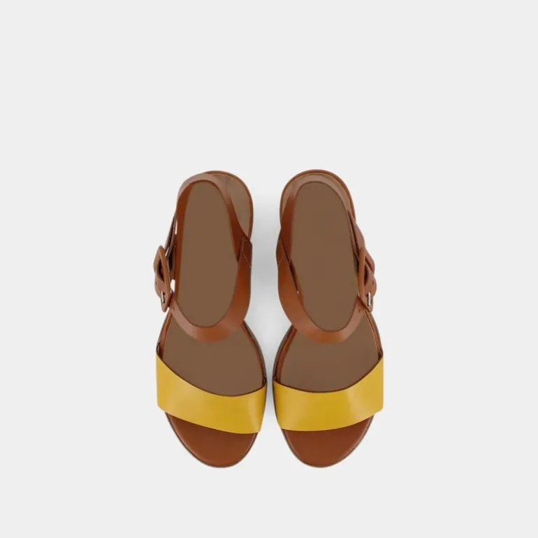 SANDALI GIALLO/CUOIO E218654D