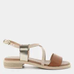 SANDALI MARRONE/PLATINO E410462D