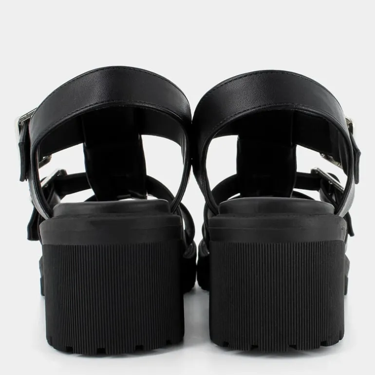 SANDALI NERO RE-E25D-23