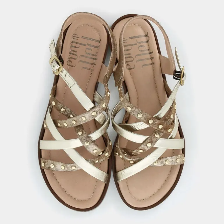 SANDALI TABACCO/PLATINO OL-E25D-01