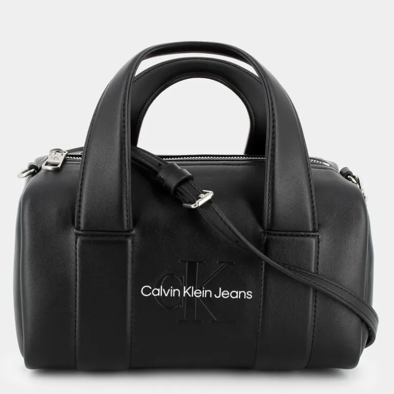 SCULPTED SQUARE BARREL BAG MONO- BORSE BLACK 12378-0GQ