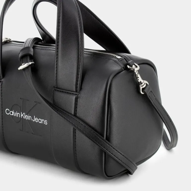 SCULPTED SQUARE BARREL BAG MONO- BORSE BLACK 12378-0GQ