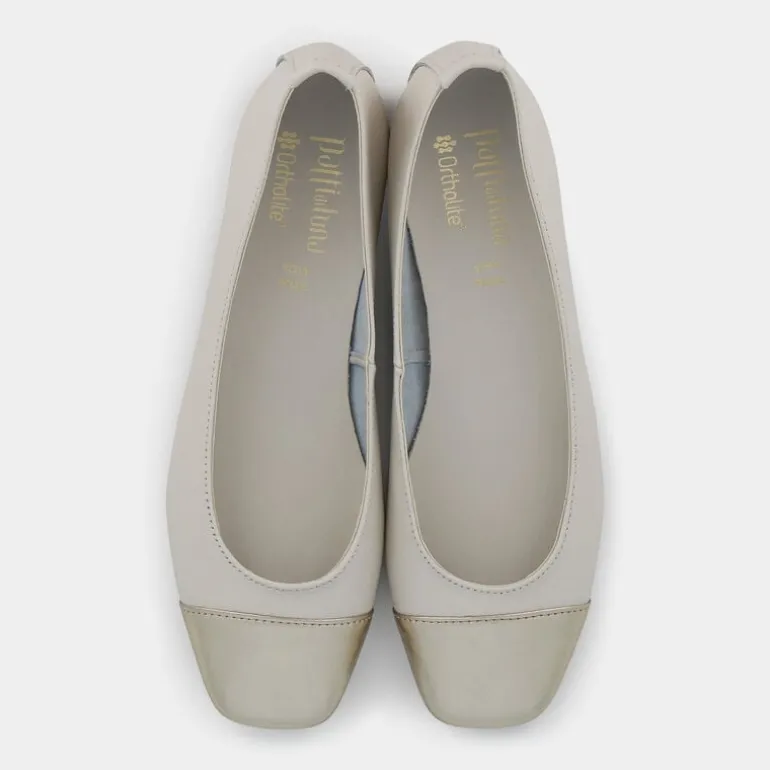 SIMONA- BALLERINA OFF WHITE/PLATINO GI-E25D-01