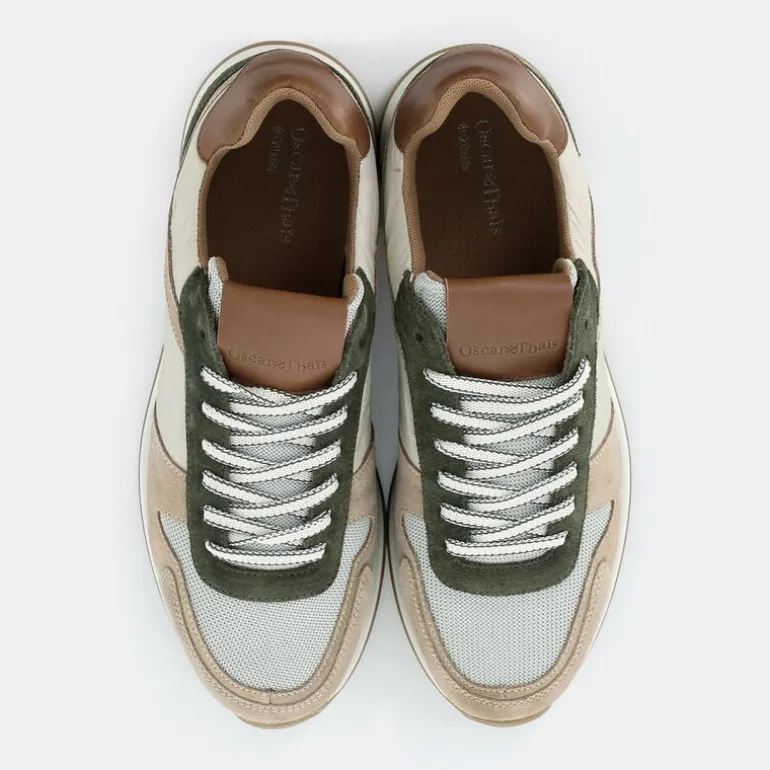 SNEAKERS BEIGE+MARRONE+VERDE AC-E25U-11