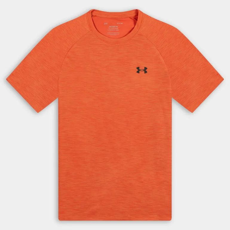 UA TECH TEXTURED SS- T-SHIRT FIRE/ARES RED 1382796