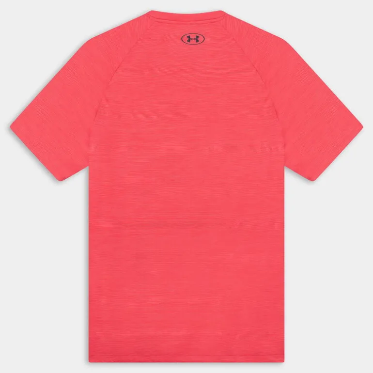 UA TECH TEXTURED SS- T-SHIRT ROSSO 1382796