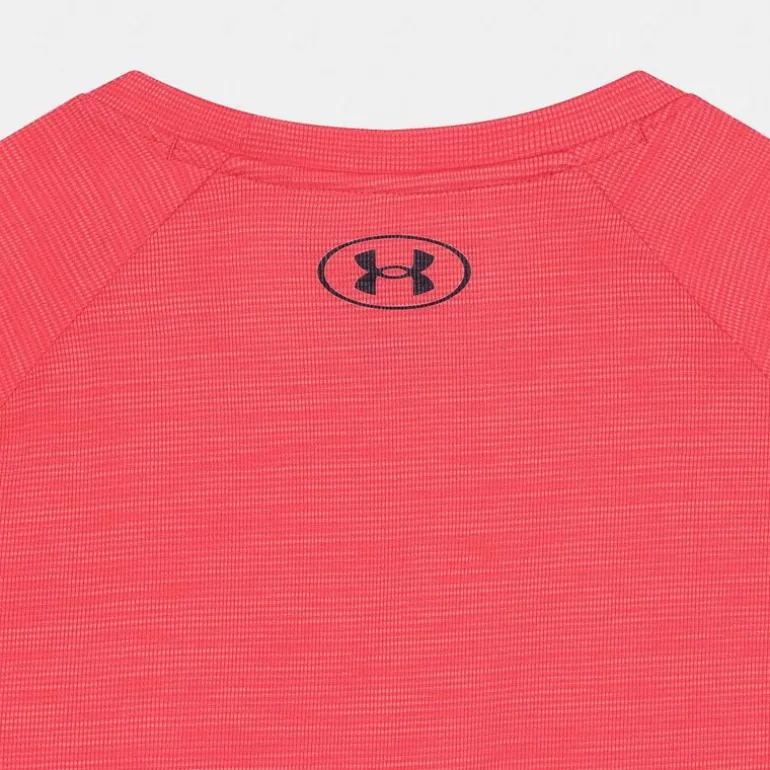 UA TECH TEXTURED SS- T-SHIRT ROSSO 1382796
