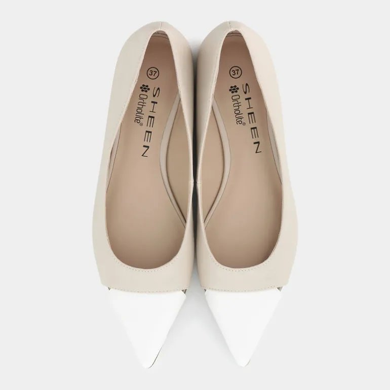 BALLERINA BIANCO-BEIGE ME-E25D-07