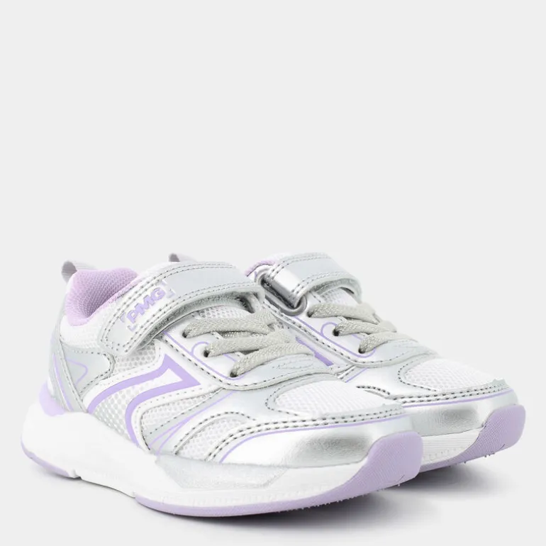 B&G SUPERMEGA- SNEAKERS BIANCO/ARGENTO-AMETISTA PUP 79580