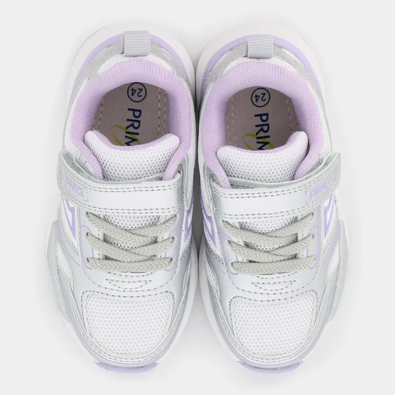 B&G SUPERMEGA- SNEAKERS BIANCO/ARGENTO-AMETISTA PUP 79580