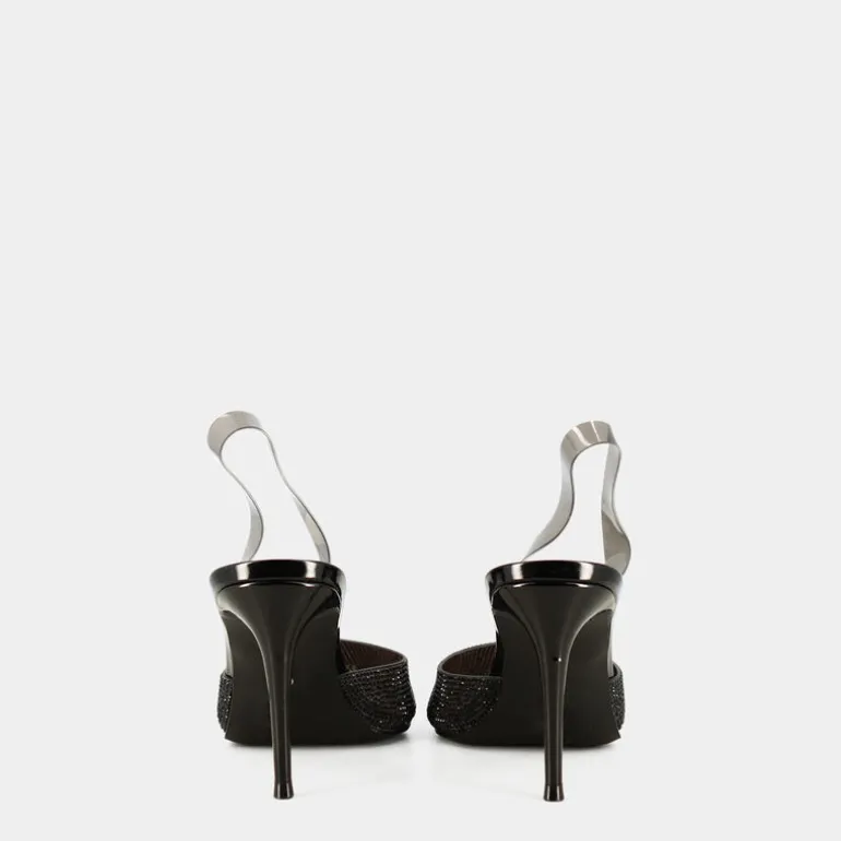 BLACK- SANDALI CRYSTAL TRASPARENTE LUCYLE