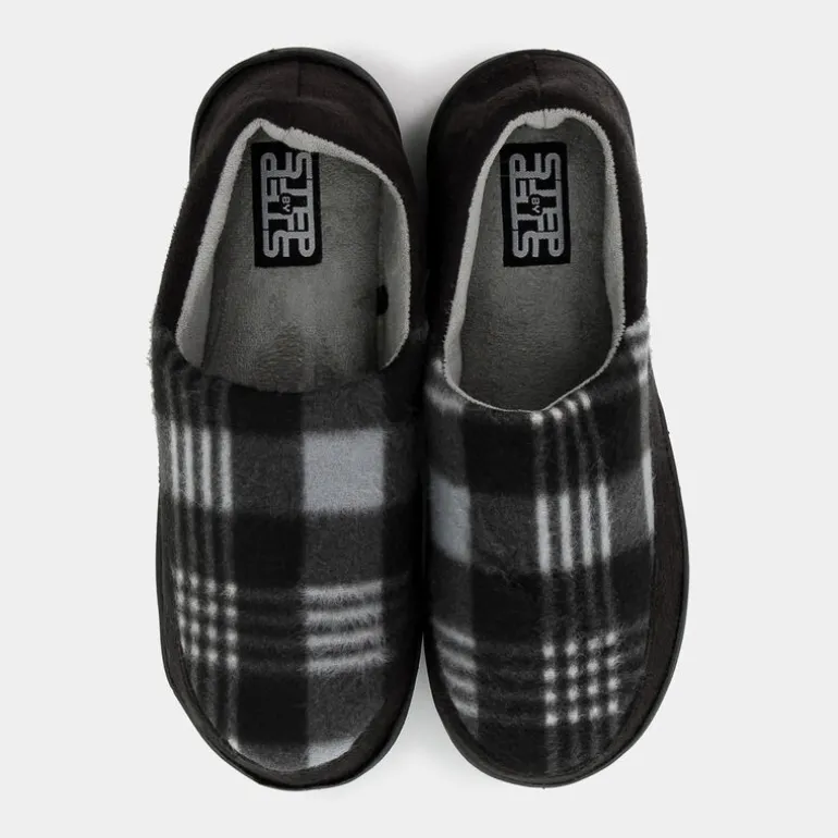 CIABATTE NERO QUADRI BIANCO SE-I24U-10