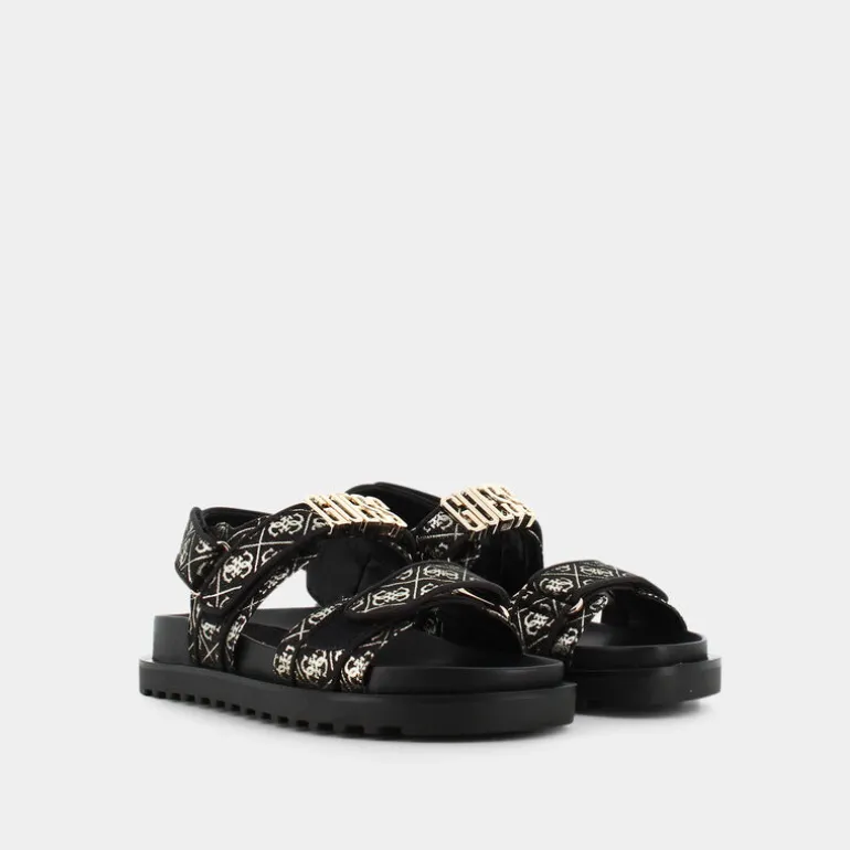 FAL03- SANDALI NERO/PLATINO FL6FBS