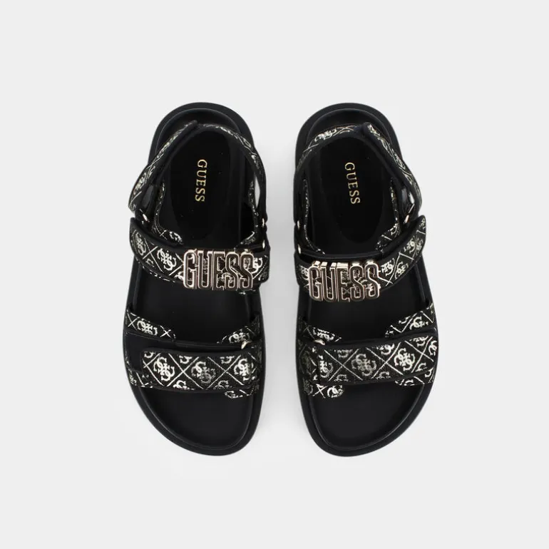 FAL03- SANDALI NERO/PLATINO FL6FBS