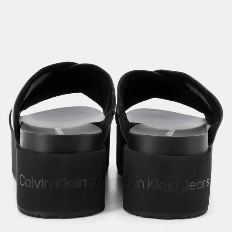 FLATFORM CROSS MG UC- SANDALI Triple Black YW0YW013490GT