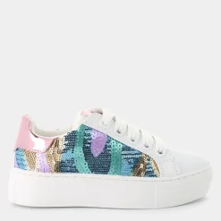 KRUG- SNEAKERS BIANCO PAILETTES MULTICOLOR AG16025