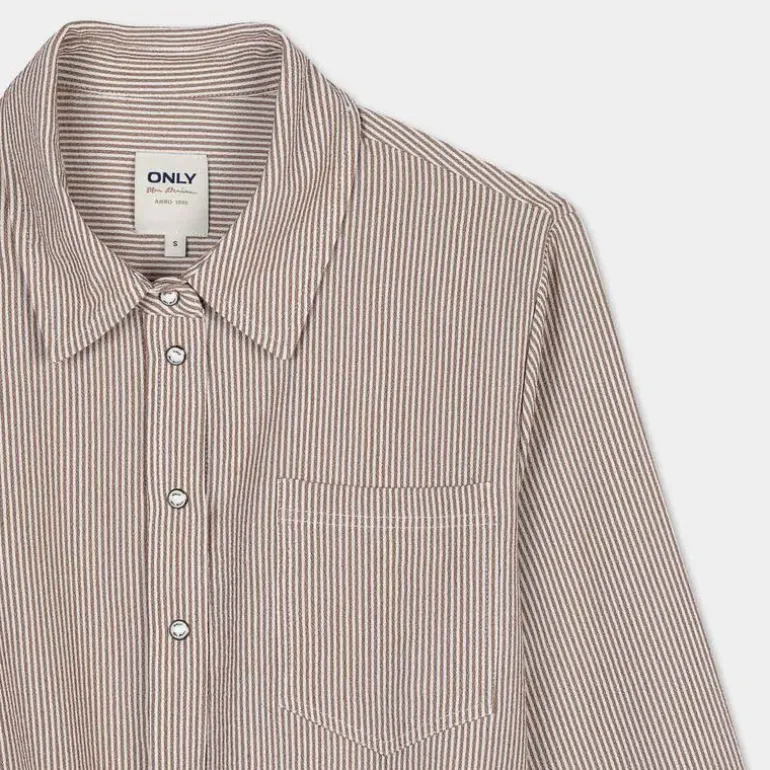 ONLLECEY LS KNOT SHIRT- T-SHIRT Toasted Coconut 15195910