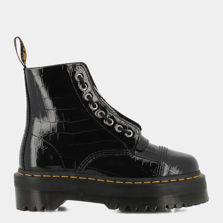 PATENT LAMPER CROC- SCARPONCINI BLACK SINCLAIR