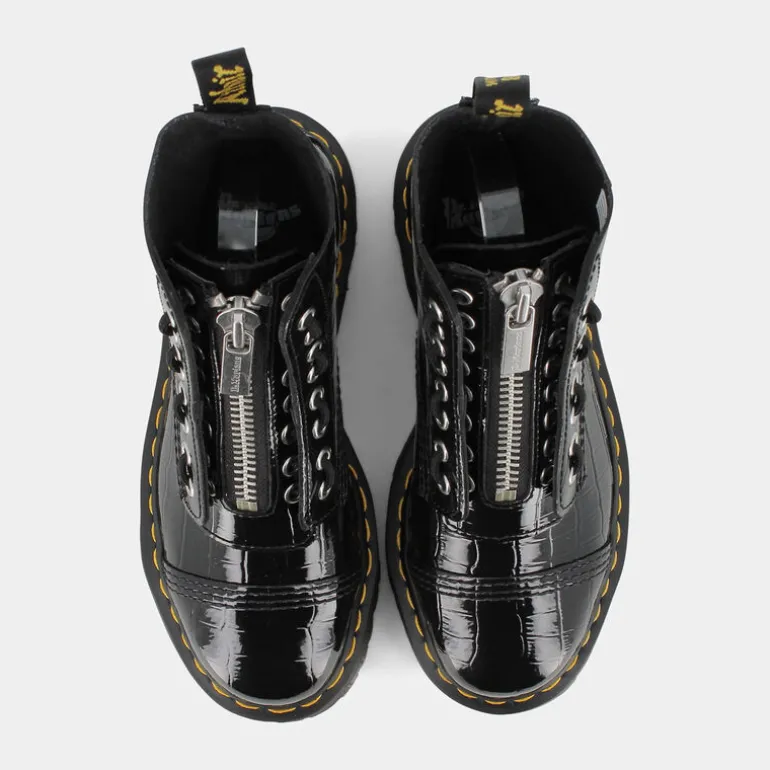 PATENT LAMPER CROC- SCARPONCINI BLACK SINCLAIR