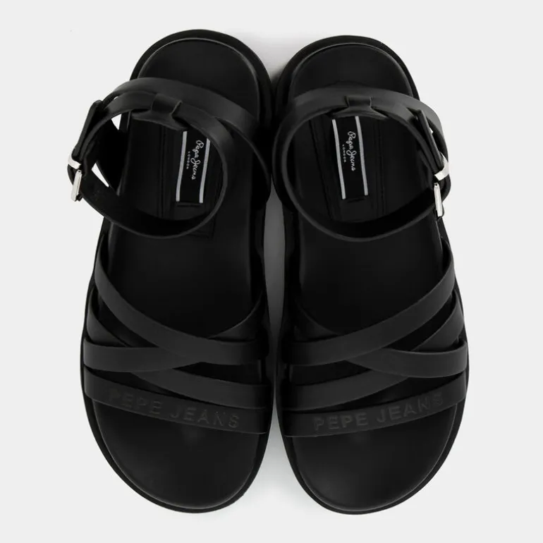 POLA CROSS- SANDALI NERO PLS90661