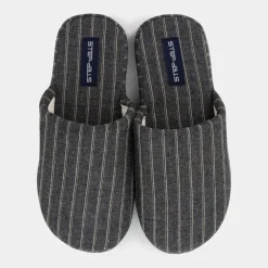 ROMA- CIABATTE GRIGIO CON RIGHE BIANCHE DF-I24U-08