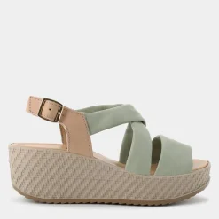 SANDALI SALVIA/BEIGE IM-E24D-19