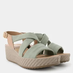 SANDALI SALVIA/BEIGE IM-E24D-19