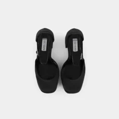 SATIN- DECOLLETÈ BLACK SATIN LONDYN