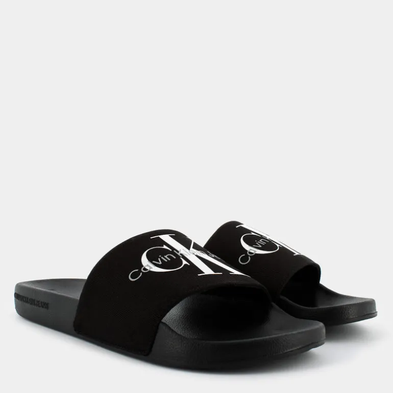 SLIDE MONOGRAM- CIABATTE BLACK/BRIGHT WHITE YM0YM00061
