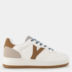 SNEAKERS BIANCO + MARRONE + CELESTE HZ-E25U-01