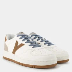 SNEAKERS BIANCO + MARRONE + CELESTE HZ-E25U-01