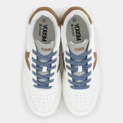 SNEAKERS BIANCO + MARRONE + CELESTE HZ-E25U-01