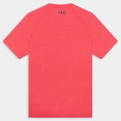 UA TECH TEXTURED SS- T-SHIRT ROSSO 1382796