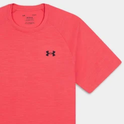 UA TECH TEXTURED SS- T-SHIRT ROSSO 1382796