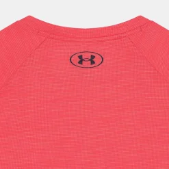 UA TECH TEXTURED SS- T-SHIRT ROSSO 1382796