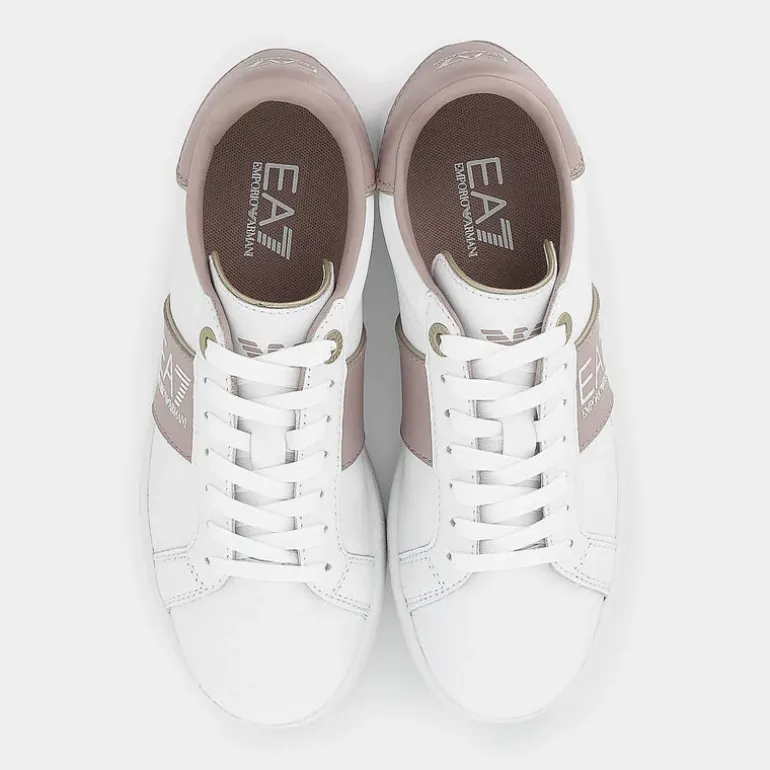 XK346- SNEAKERS WHITE+FAWN+GOLD X8X102