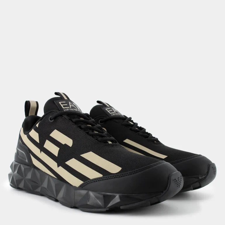 XK433- SNEAKERS TRIPLE BL+LIGHT GOLD X8X217