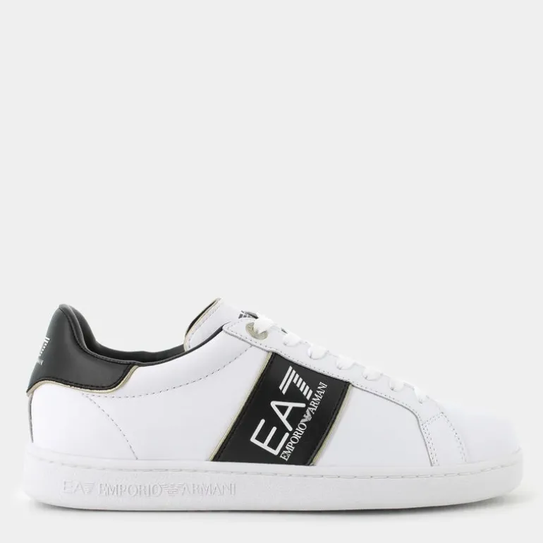 XK346- SNEAKERS WHITE+BLACK+GOLD X8X102.